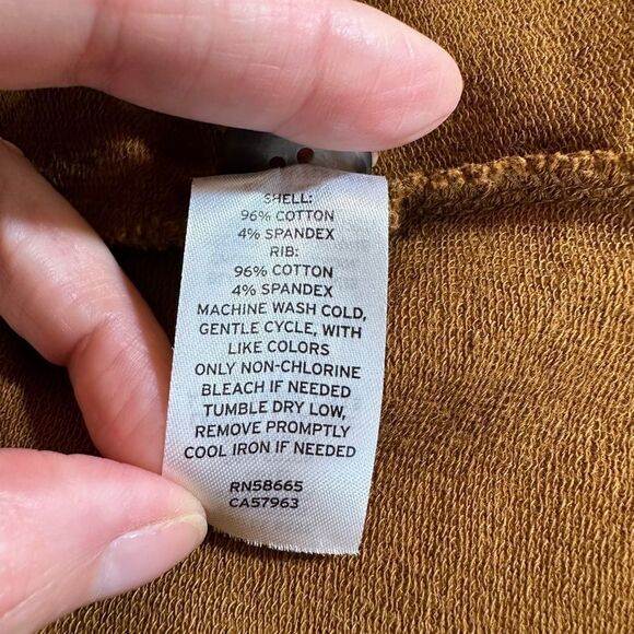 OPEN EDIT Women’s Button Front Sweatshirt Cardigan Brown Size Extra Small - Picture 9 of 9